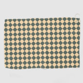 Yellow Green Checker Diamond Pattern Golfhandtuch (Horizontal)