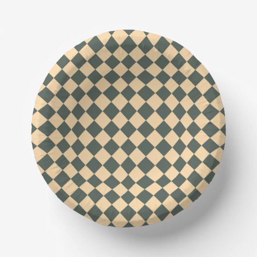 Yellow Green Checker Diamond Pattern Pappteller (Vorderseite)