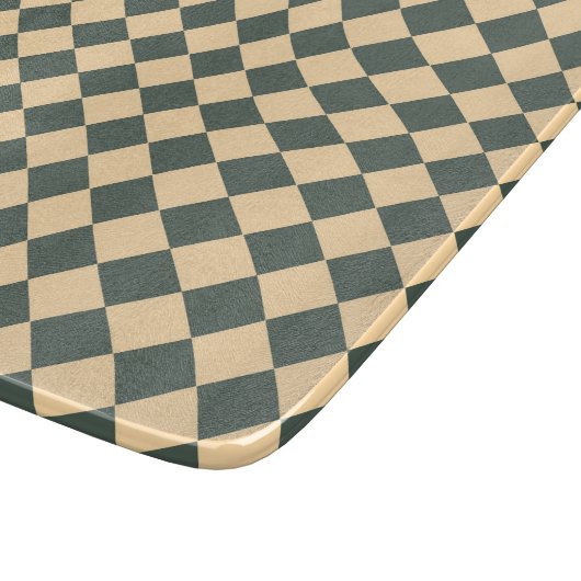 Yellow Green Checker Diamond Pattern Schneidebrett (Ecke)