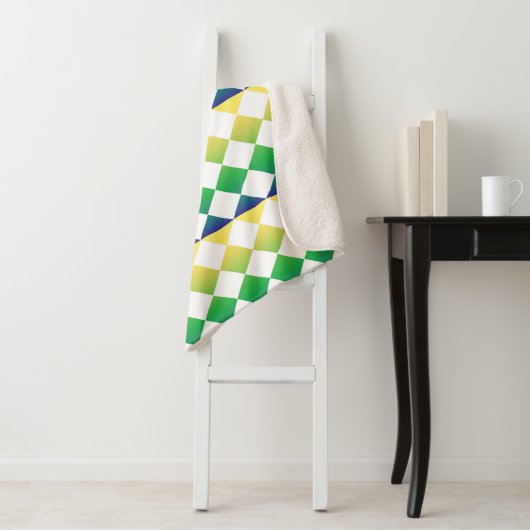 Yellow Green Checker Diamond Pattern Sherpadecke (Beispiel)