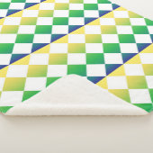 Yellow Green Checker Diamond Pattern Sherpadecke (3/4)