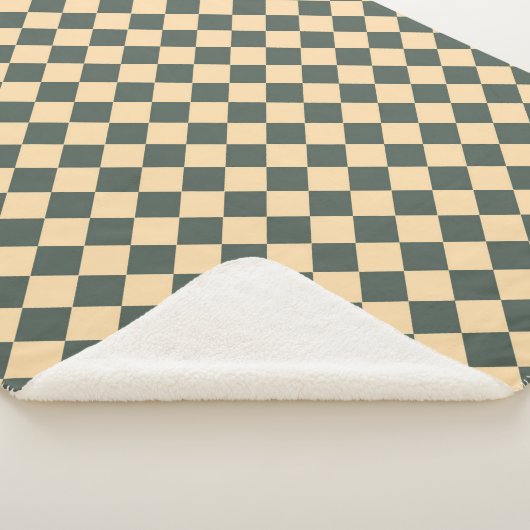 Yellow Green Checker Diamond Pattern Sherpadecke (3/4)
