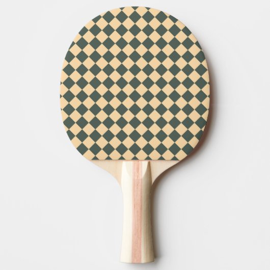 Yellow Green Checker Diamond Pattern Tischtennis Schläger (Vorderseite)