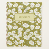 Yellow Green Cream Floral Planner Planer (Vorderseite)