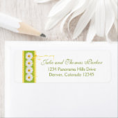Yellow Green Daisy Ribbon Wedding Rücksendeadresse (Insitu)