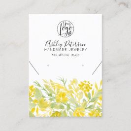 Yellow green floral Logo Schmuck Ohrring Halskette Visitenkarte