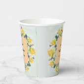 Yellow Green Florals Tafelgeschirr Pappbecher (Links)
