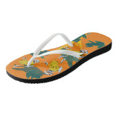 Yellow Green Frogs Pattern Badesandalen (Schrägansicht)
