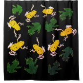 Yellow Green Frogs Pattern Duschvorhang (Vorderseite)