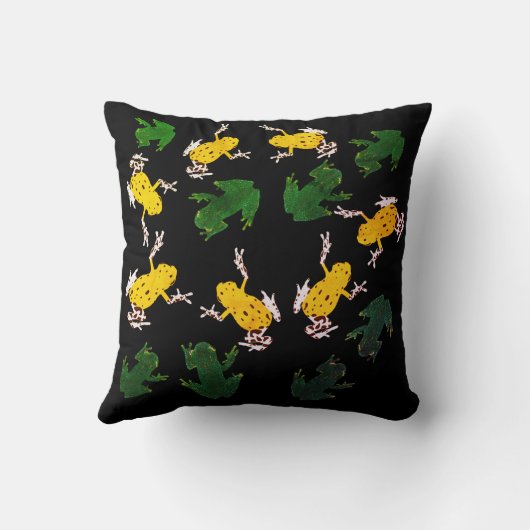 Yellow Green Frogs Pattern Kissen (Rückseite)