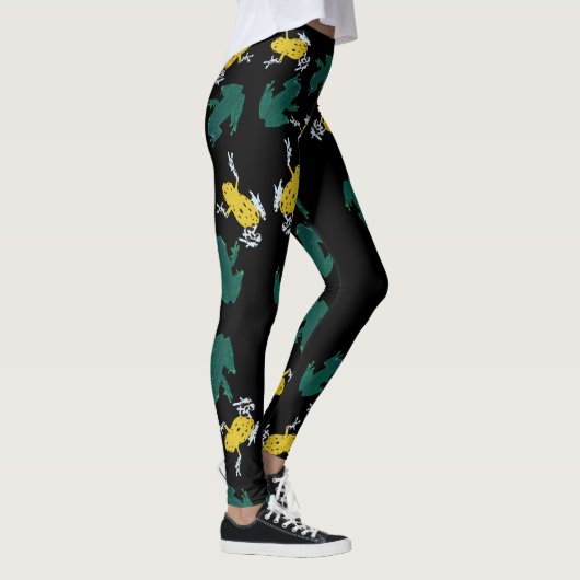 Yellow Green Frogs Pattern Leggings (Rechts)