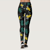 Yellow Green Frogs Pattern Leggings (Rückseite)