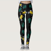 Yellow Green Frogs Pattern Leggings (Vorderseite)