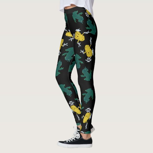 Yellow Green Frogs Pattern Leggings (Links)
