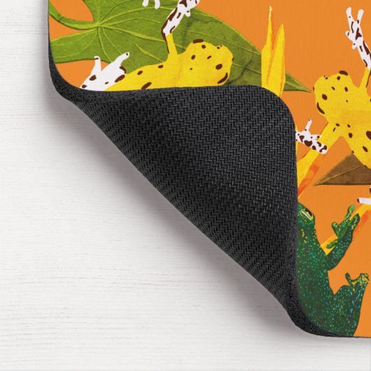 Yellow Green Frogs Pattern Mousepad (Ecke)