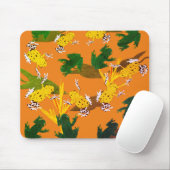 Yellow Green Frogs Pattern Mousepad (Mit Mouse)