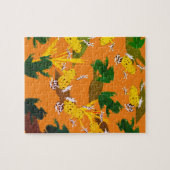 Yellow Green Frogs Pattern Puzzle (Horizontal)