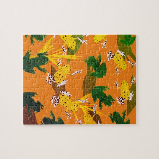 Yellow Green Frogs Pattern Puzzle (Horizontal)