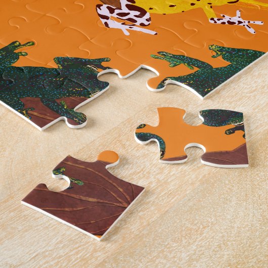 Yellow Green Frogs Pattern Puzzle (Seite)