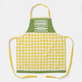 Yellow Green Gingham Oma Meals Erinnerungen Schürze (Vorderseite)