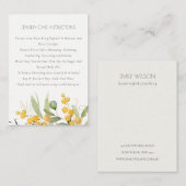 Yellow Green Gold Wattle Foliage Jewelcare Visitenkarte (Vorne/Hinten)