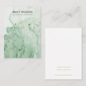 YELLOW GREEN GRAY AGATE MARBLE EARRING DISPLAY VISITENKARTE (Vorne/Hinten)