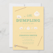 Yellow Green Kawaii Bao Dumpling Baby Shower  Einladung (Vorderseite)