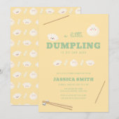 Yellow Green Kawaii Bao Dumpling Baby Shower  Einladung (Vorne/Hinten)