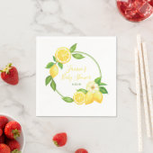 Yellow Green Lemon Citrus Floral Baby Dusche Party Serviette (Beispiel)