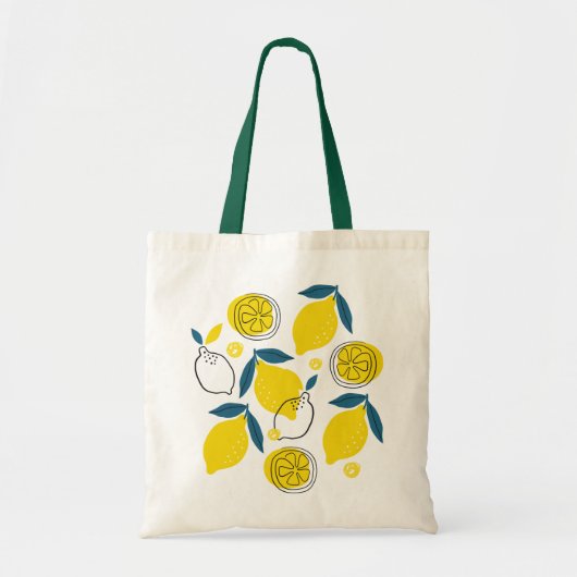 Yellow Green Lemon Fruchttote Tasche (Vorne)