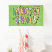 Yellow Green Lila Mardi Gras Banner (Insitu)