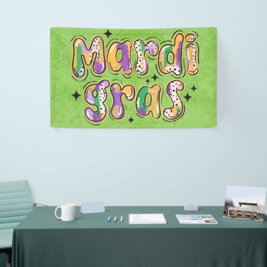 Yellow Green Lila Mardi Gras Banner (Messeveranstaltung)