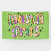 Yellow Green Lila Mardi Gras Banner (Horizontal)