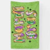 Yellow Green Lila Mardi Gras Banner (Vertikal)