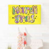 Yellow Green Lila Mardi Gras Banner (Insitu)