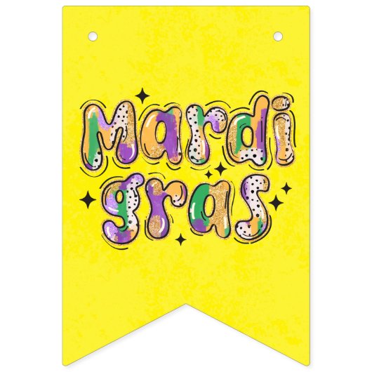 Yellow Green Lila Mardi Gras Banner (Zweite Fahne)