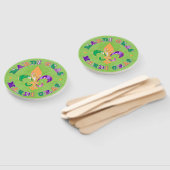 Yellow Green Lila Mardi Gras Fächer (Non-assembled)