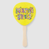 Yellow Green Lila Mardi Gras Fächer (Vorderseite)