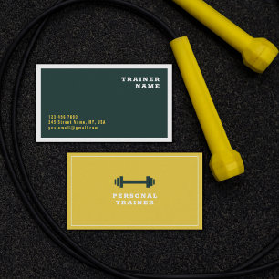 Yellow Green Minimalistisch Personal Trainer Ym Co Visitenkarte