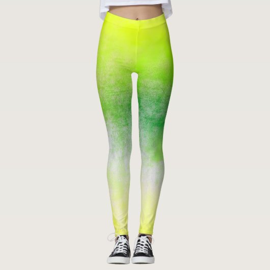 Yellow Green Ombre Leggings (Vorderseite)