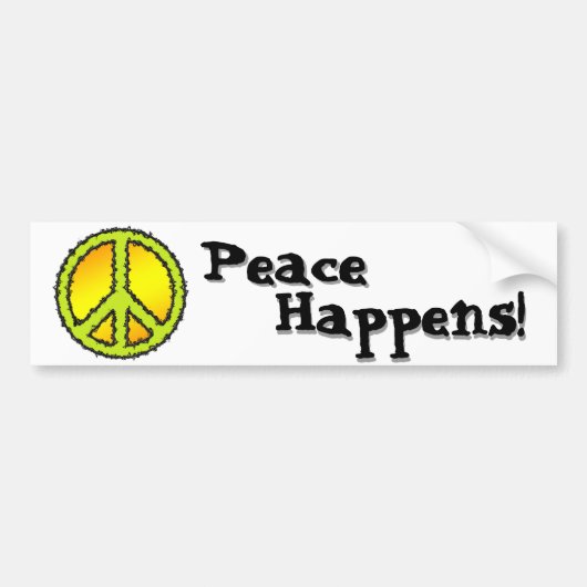 Yellow Green Peace Sign Autoaufkleber (Vorne)