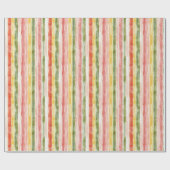 Yellow Green Pink Orange Stripes Birthday Geschenkpapier (Flach)