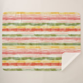 Yellow Green Pink Orange Stripes  Sherpadecke (Vorderseite (Horizontal))