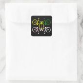 Yellow Green Polka-Dot Jerseys Quadratischer Aufkleber (Tasche)