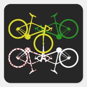 Yellow Green Polka-Dot Jerseys Quadratischer Aufkleber