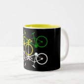 Yellow Green Polka-Dot Jerseys Zweifarbige Tasse (VorderseiteRechts)