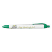 Yellow Green Rattle Sweet New Baby Ankündigungen Kugelschreiber (Oberseite)