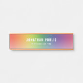 Yellow Green Red Blue Lila Elegant Moderne Moderne Türschild (Vorderseite )