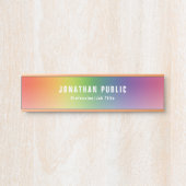 Yellow Green Red Blue Lila Elegant Moderne Moderne Türschild (Vorderseite )