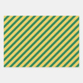Yellow Green Red Stripes Imitate drehen Weihnachte Geschenkpapier Set (Vorderseite 3)